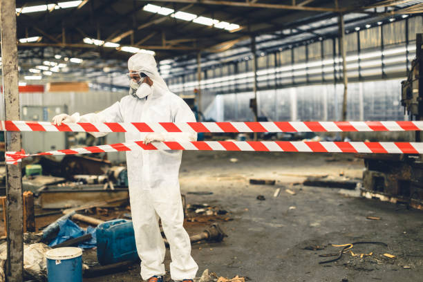 Professional Biohazard Cleanup technician working in Bass Lake, IN